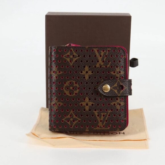 LOUIS VUITTON Monogram Perfo Compact zip Bifold Wallet M95188 LV Auth BA3167V - Picture 2 of 14